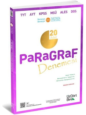 ÜçDörtBeş Yayınları Paragraf 20 Adet Denemesi