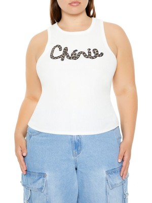 Forever 21 Plus Size Işlemeli Crop Atlet