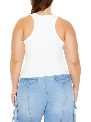 Forever 21 Plus Size Işlemeli Crop Atlet