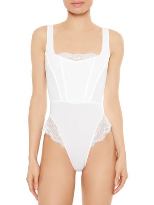 Forever 21 Dantelli Tanga Bodysuit