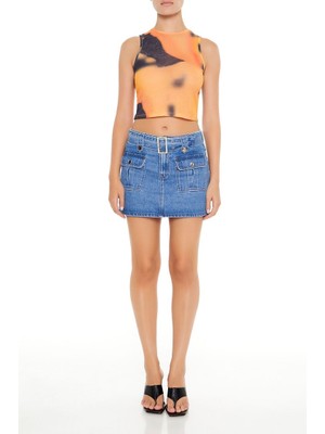 Forever 21 Tie-Dye Desenli Crop Atlet