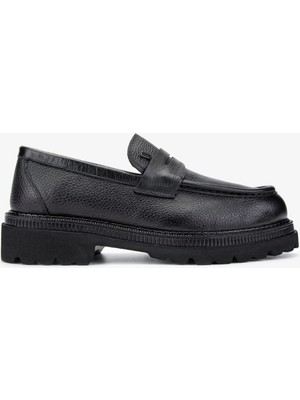 Valmenti Erkek  Deri Siyah Floter Loafer Ayakkabı 771 504 Erk Ayk SK24-25 Sıyah Fltr