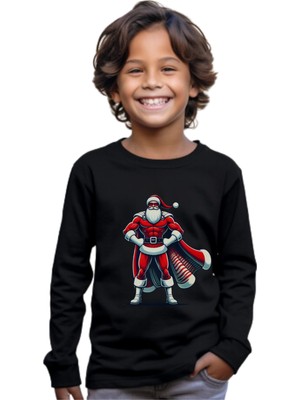 Noel Baba Halloween Tshirt Uzun Kol Çocuk Tişört Unisex