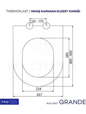 Plodna House D-Form Universal Kemer Grande Yavaş Kapanan Klozet Kapağı Tak Çıkart Özellikli