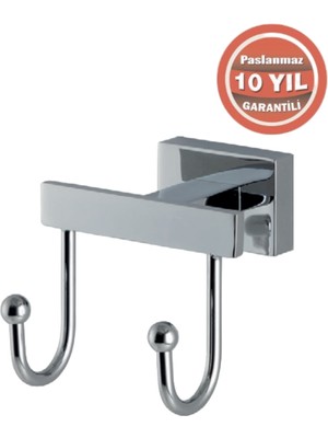Çelik Banyo Paslanmaz Pirinç Kenzo 2’li Askılık
