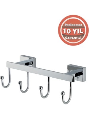 Çelik Banyo Paslanmaz Pirinç Kenzo 4’lü Askılık