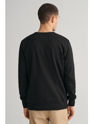 Erkek Bisiklet Yaka Sweatshirt - Siyah