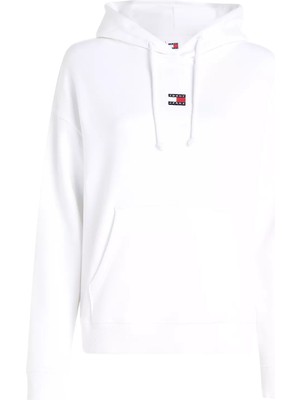 Kadın Tjw Bxy Badge Hoodıe Sweatshirt-Beyaz