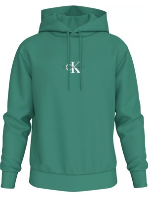 Erkek Kapüşonlu Sweatshirt - Yeşil