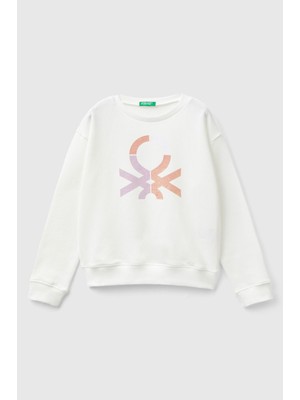 Kız Çocuk Sweatshirt - Beyaz