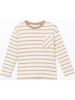 Lcw Baby Bisiklet Yaka Çizgili Erkek Çocuk Tişört