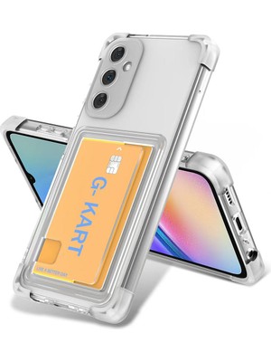 ZORE Galaxy S24 Fe Kılıf Airbag Tasarımlı Şeffaf Kartlıklı Zore G-Kart Kapak-Şeffaf