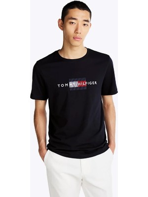 Erkek Hilfiger Bayrak Nakışlı T-Shirt - Lacivert