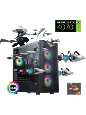 Güneysu Gaming X3D-4070 Ryzen 7 7800X3D 32GB Ddr5 1tb SSD Rtx 4070 B650 240MM Sıvı Soğutma Oyun Bilgisayarı