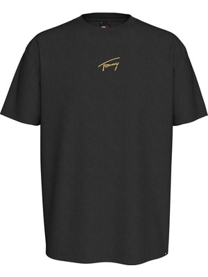 Erkek Tjm Reg Gold Signatüre Kısa Kollu T-Shirt - Siyah