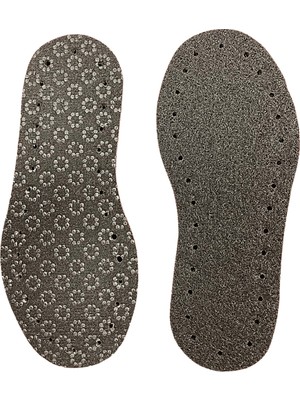 6' Lı Siyah Hobi Örgü Panduf Patik Tabanı Kaydırmaz -Eva-Yün Keçe 3 Katlı Delikli Patik Tabanlığ