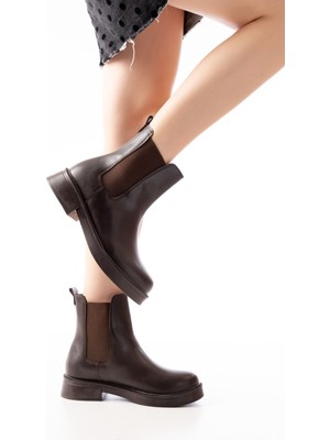 Kahverengi Lastikli Günlük Kadın Bot Bayan BOT86596