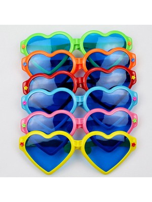 Go İthalat Büyük Kalp Parti Gözlüğü Karışık 12 Adet (4738)