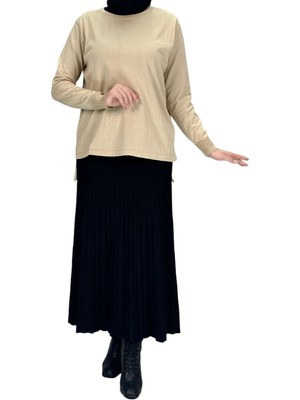 ottomanwear.com Rayonsuz Merserize Triko Tunik Bej OTW122