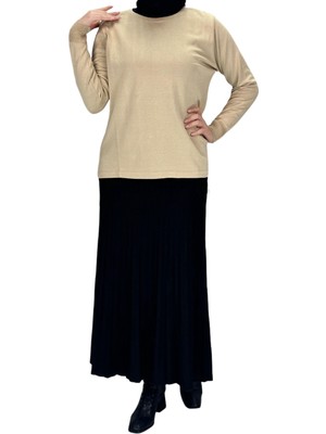 ottomanwear.com Rayonsuz Merserize Triko Tunik Bej OTW122