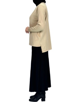 ottomanwear.com Rayonsuz Merserize Triko Tunik Bej OTW122