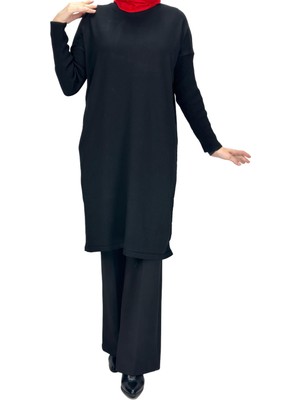 ottomanwear.com Rayon Kollu Merserize Triko Tunik Siyah OTW118