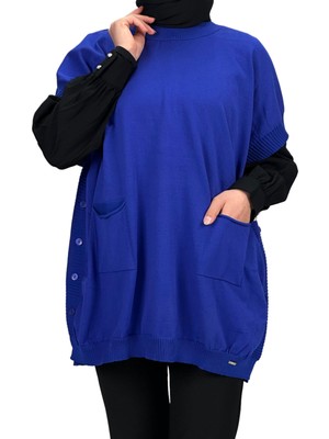 ottomanwear.com Merserize Triko Kolsuz Tunik Saks OTW127