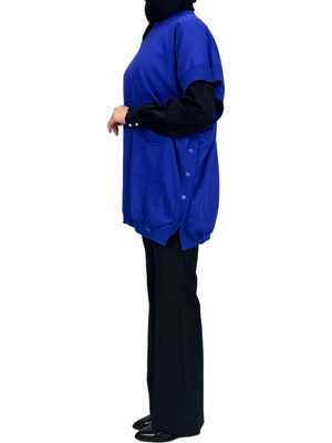 ottomanwear.com Merserize Triko Kolsuz Tunik Saks OTW127