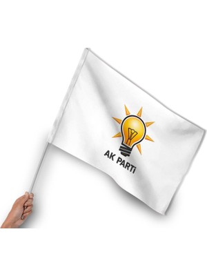 Bilsan Bayrak Sopalı Ak Parti Bayrağı (20 Adet)  Raşel Kumaş 50X75 cm