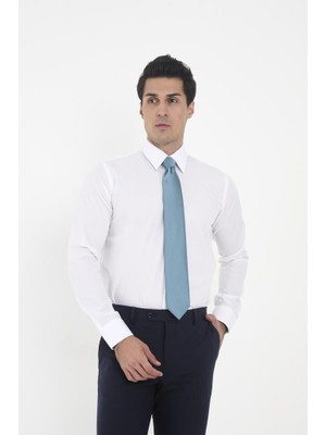 Brianze Beyaz Kravat Yaka Slim Fit Gömlek