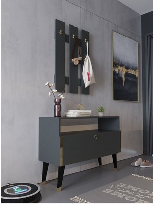 Myniture Home & Living Festival Portmanto - GP1004-4 - Antrasit Gold