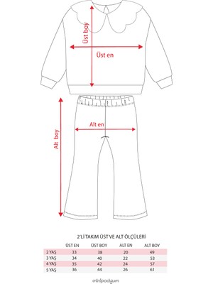 Minipodyum Kız Çocuk Fiyonk Baskılı Yakalı Ispanyol Paça Taytlı Ikili Takım