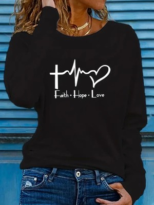 Kadın Uzun Kollu Bisiklet Yaka Desenli Vskon Bluz