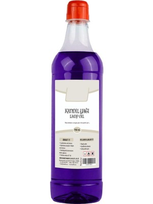 Tekno Trust Kandillo Mor Kandil Yağı Iç Mekan 750 Ml. + 50CM Fitil