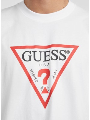 Guess Jeans Beyaz Erkek T-Shirt M4YI45K8FQ4G011 Gj Ss Cn Os Iconıc