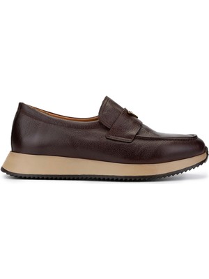 Tamer Tanca Erkek  Deri Kahverengi Loafer Ayakkabı 537 3568 Erk Ayk SK24-25 Kahve Dr