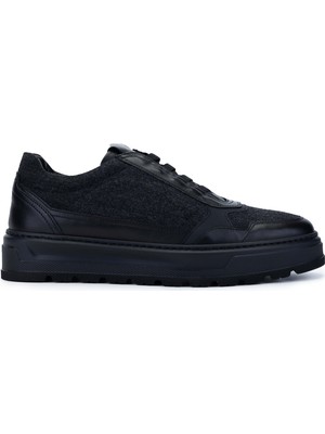 Giampiero Nicola Erkek  Deri Siyah Casual Ayakkabı 664 C45012B Erk Ayk SK24-25 Nero
