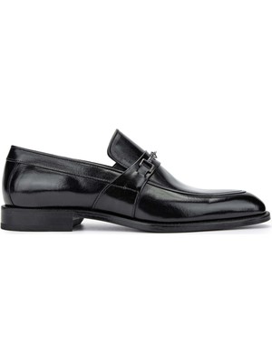 Tamer Tanca Erkek  Deri Siyah Loafer Ayakkabı 342 8999 Erk Ayk SK24-25 Sıyah Bfl