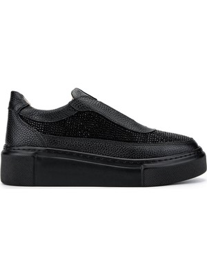 Tamer Tanca Kadın  Deri Siyah Sneakers & Spor Ayakkabı 937 5022-156 Bn Ayk SK24-25 Syh Fltr/syh Tas
