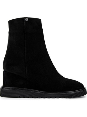 Tamer Tanca Kadın  Deri Siyah Süet Casual Bot 33 415 Bn Bot SK24-25 Sıyah Suet