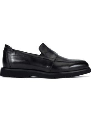 Tamer Tanca Erkek  Deri Siyah Loafer Ayakkabı 698 1146-1 Erk Ayk Y24 Sıyah