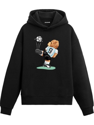 Colermi Efsane 9 Numara Kadın ve Erkek Sweatshirt Pamuklu Baskılı Ayıcıık Tasarım Hoodie Doğum Günü Hediyesi Pamuklu Ayıcık Tasarım Kapşonlu Sevgiliye Ayıcık Baskılı Kapşonlu Sweatshirt