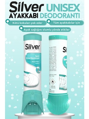 Silver Silver Ayakkabı Deodorantı Koku Giderici Önleyici Sprey 100ML X2 Adet