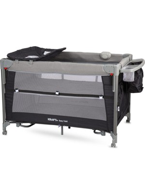 Kraft Easy Fold Anne Yanı Oyun Parkı 70*110 cm Açık Gri