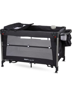 Kraft Easy Fold Anne Yanı Oyun Parkı 70*110 cm Koyu Gri