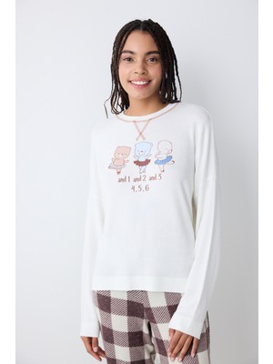 Penti Cute Bear Ekru Sweatshirt