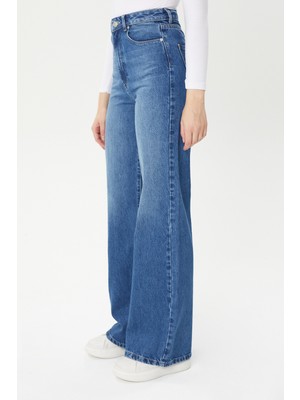 Twister Jeans Asia 9383-25 Light Blue Bol Kesim Bol Paça Kadın Jean Kot Pantolon Mavi