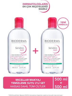Bioderma Sensibio H2O Micellar Water 500 ml x 2 Adet