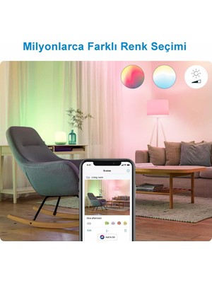 Renkli Ambiyans Akıllı Led Şerit 2 Metre (Güç Adaptörü dahildir) - Matter, Google Home, Alexa Uyumlu