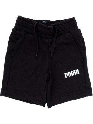 Puma Lastikli Bel Düz Siyah Erkek Çocuk Şort 84762901-BOYS Ess Sweat Short Tr